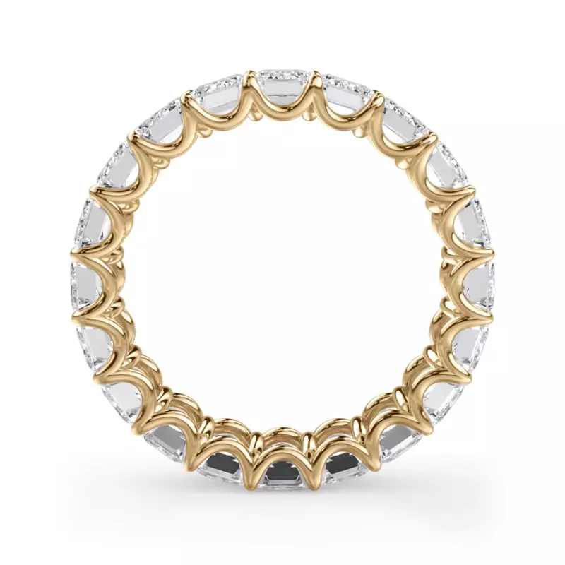 14K Yellow Gold U-Prong Emerald-Cut Diamond Eternity Band (5.00ct. tw.)