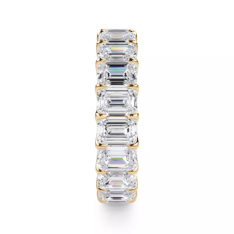 18K Yellow Gold U-Prong Emerald-Cut Diamond Eternity Band (5.00ct. tw.)