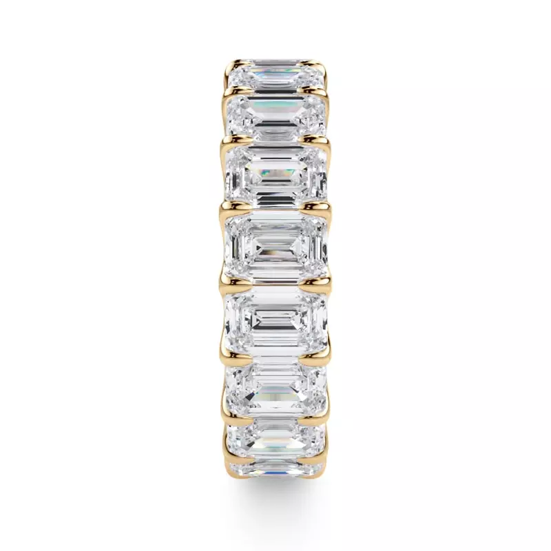 14K Yellow Gold U-Prong Emerald-Cut Lab Diamond Eternity Band (6.00ct. tw.)