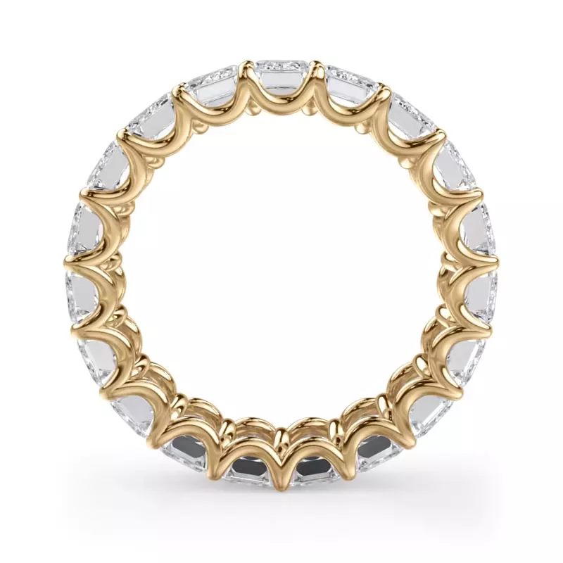 18K Yellow Gold U-Prong Emerald-Cut Lab Diamond Eternity Band (6.00ct. tw.)