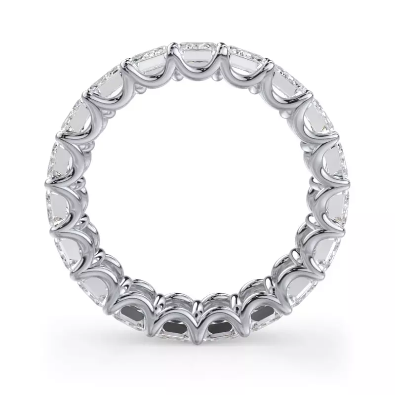 Platinum U-Prong Emerald-Cut Lab Diamond Eternity Band (6.00ct. tw.)