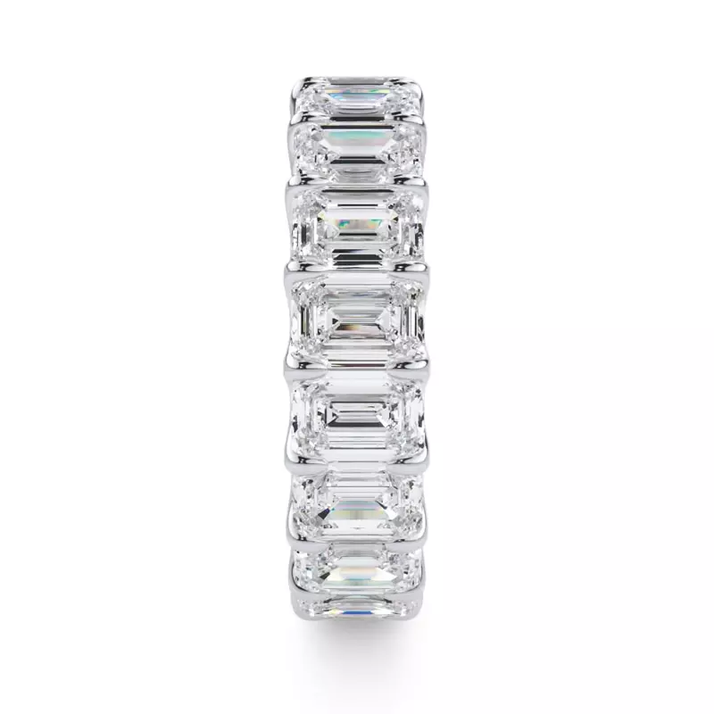Platinum U-Prong Emerald-Cut Lab Diamond Eternity Band (6.00ct. tw.)