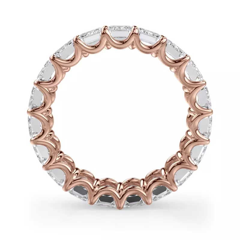 18K Rose Gold U-Prong Emerald-Cut Diamond Eternity Band (6.00ct. tw.)