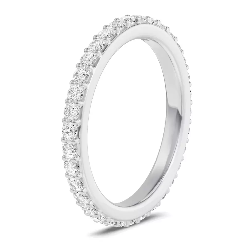 14K White Gold Shared Prong Lab Eternity Band (.75ct. tw.)