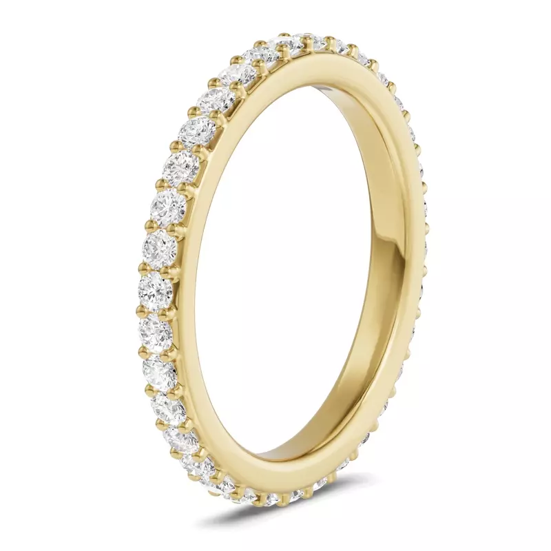 14K Yellow Gold Shared Prong Lab Eternity Band (.75ct. tw.)