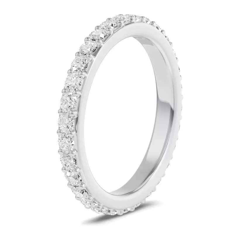 14K White Gold Shared Prong Lab Eternity Band (1.00ct. tw.)