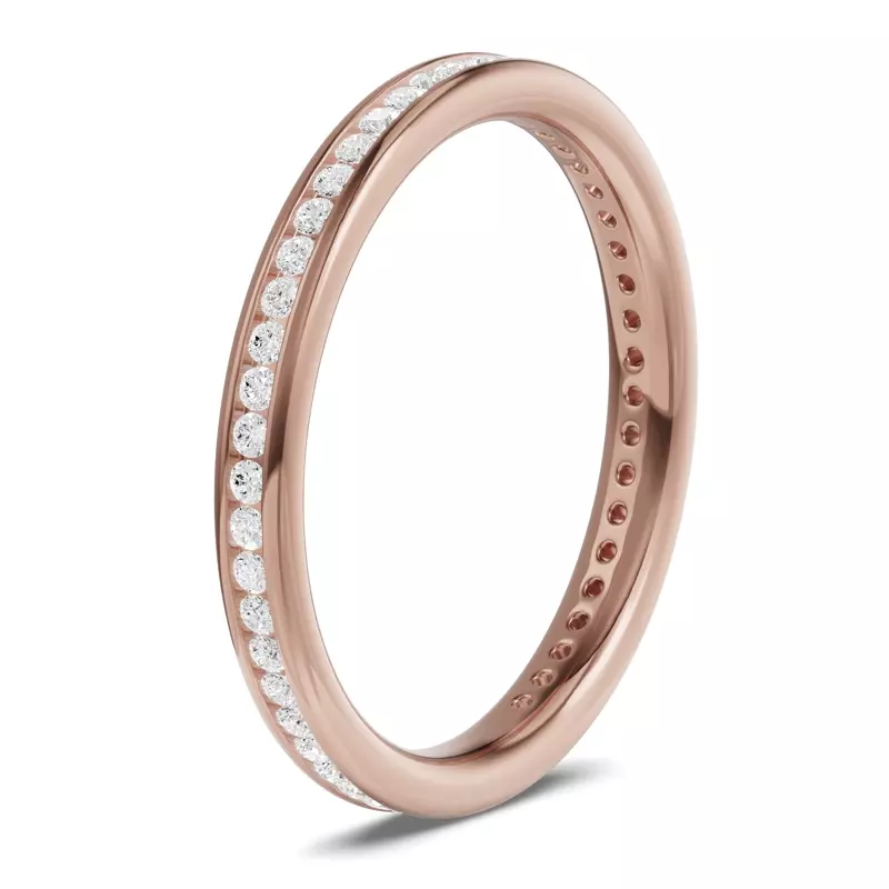 14K Rose Gold Channel-Set Lab Eternity Band (.33ct. tw.)