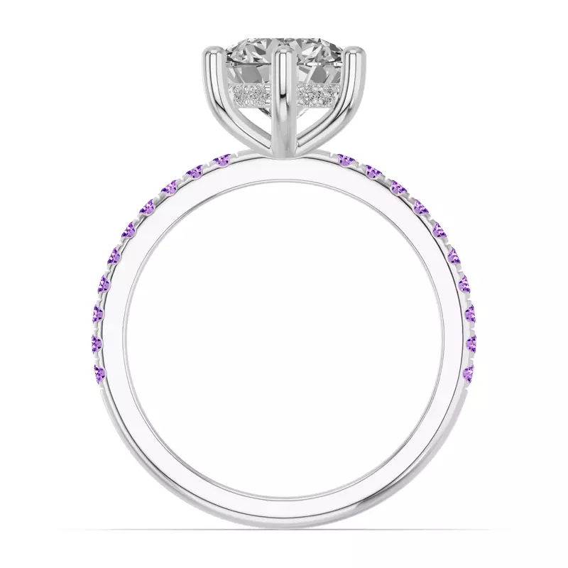 14K White Gold Chroma Amethyst Engagement Ring