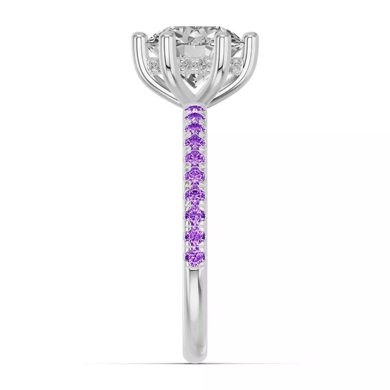 14K White Gold Chroma Amethyst Engagement Ring