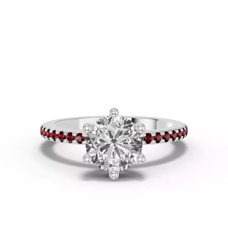 Platinum Chroma Garnet Engagement Ring