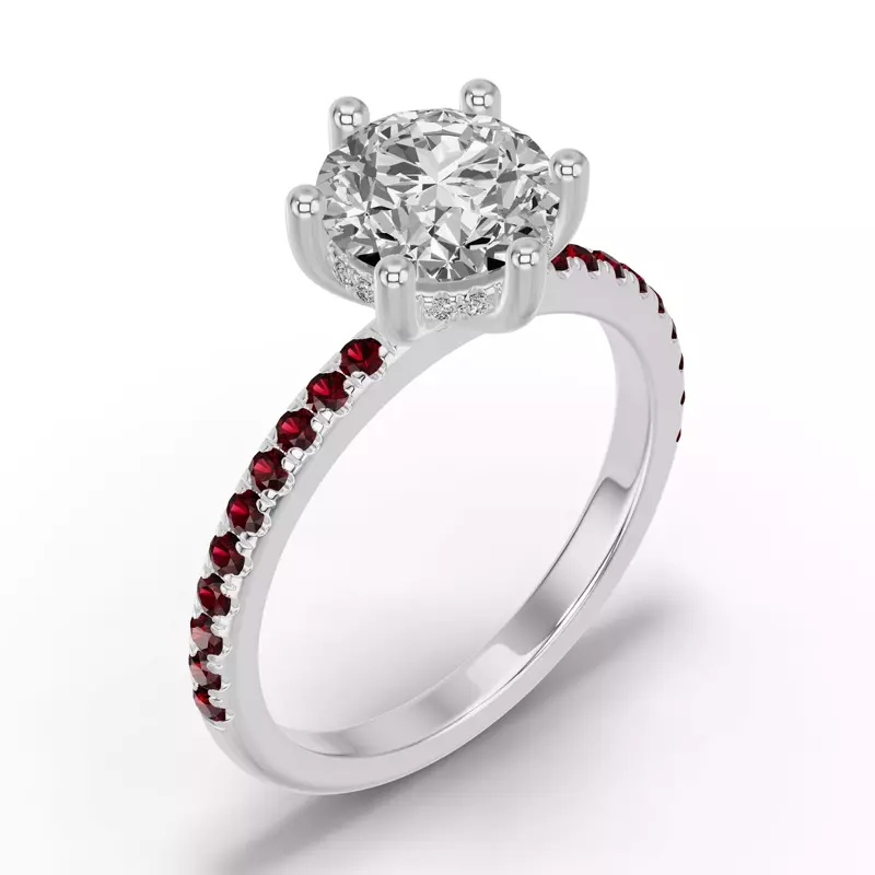 Platinum Chroma Garnet Engagement Ring