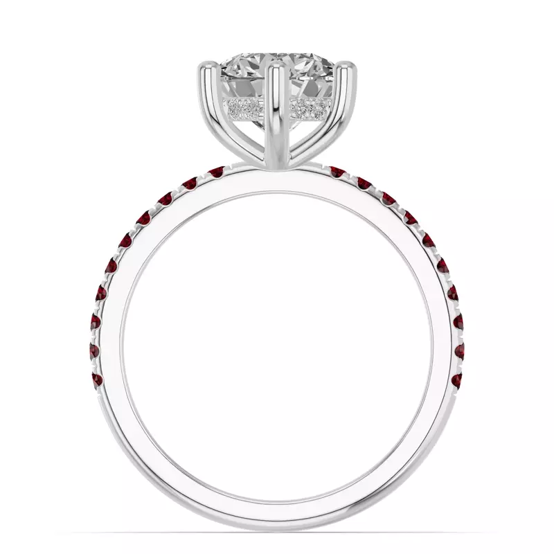 Platinum Chroma Garnet Engagement Ring