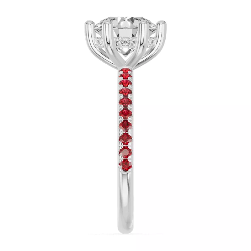 Platinum Chroma Garnet Engagement Ring