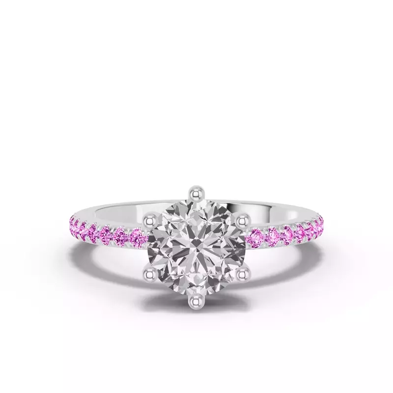 Platinum Chroma Pink Sapphire Engagement Ring