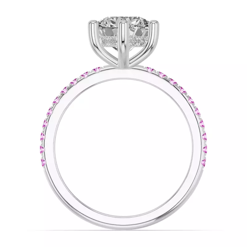 Platinum Chroma Pink Sapphire Engagement Ring