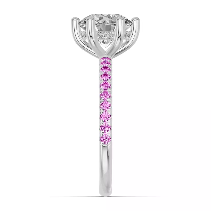 Platinum Chroma Pink Sapphire Engagement Ring