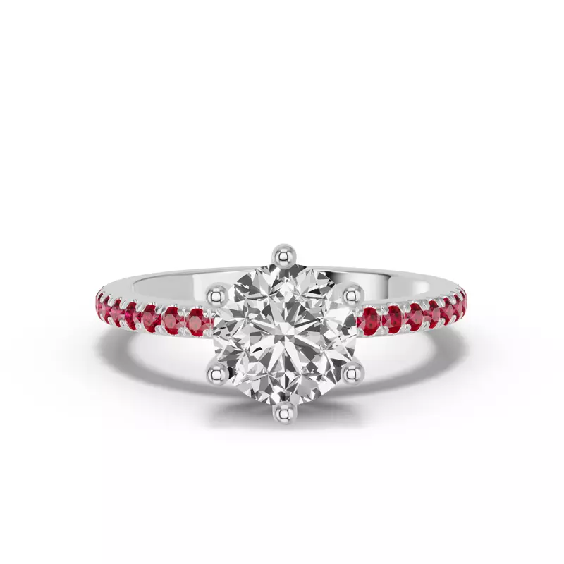 14K White Gold Chroma Ruby Engagement Ring