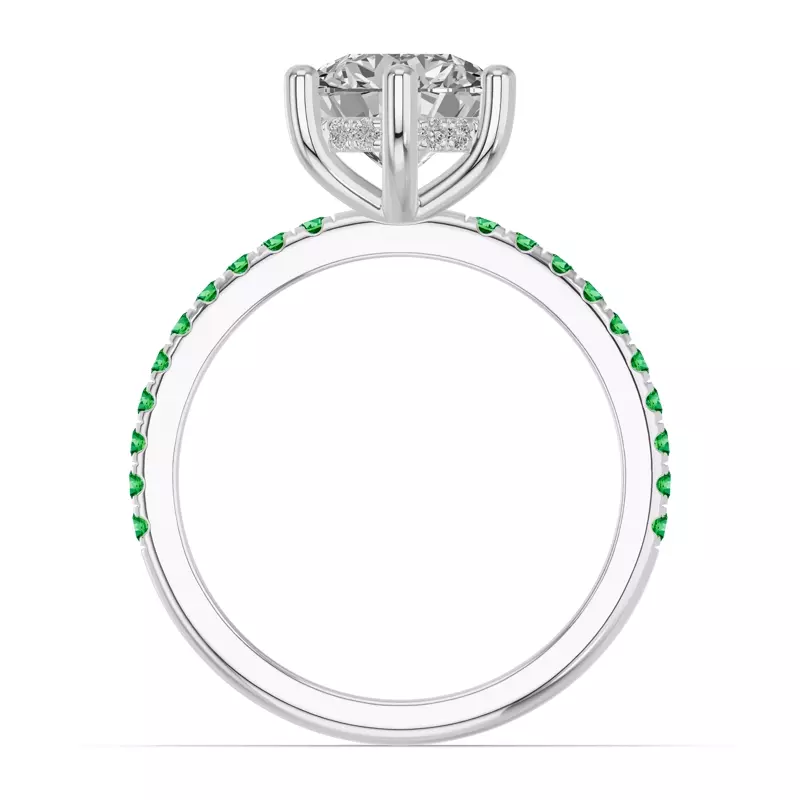 14K White Gold Chroma Tsavorite Engagement Ring