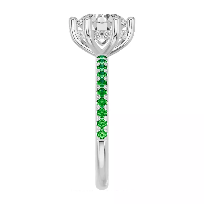 14K White Gold Chroma Tsavorite Engagement Ring