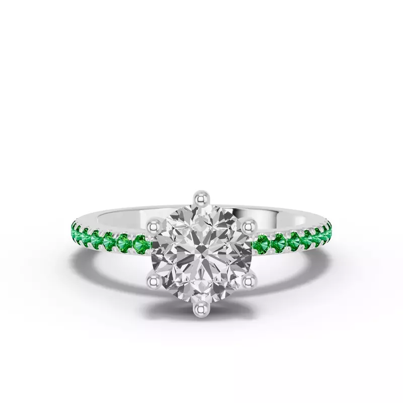 Platinum Chroma Tsavorite Engagement Ring