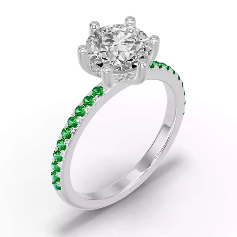 Platinum Chroma Tsavorite Engagement Ring