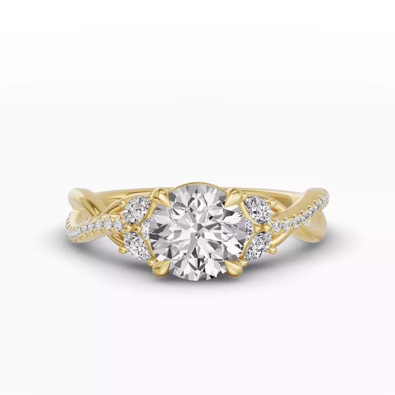 Papillon Twist Pavé Engagement Ring
