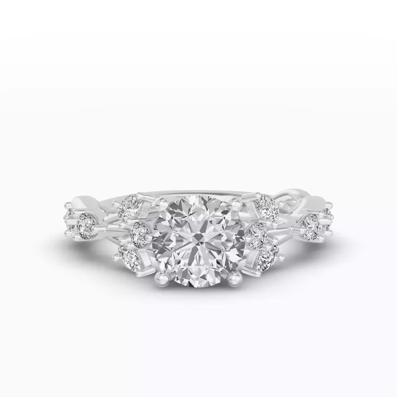 Platinum Botanical Twist Engagement Ring