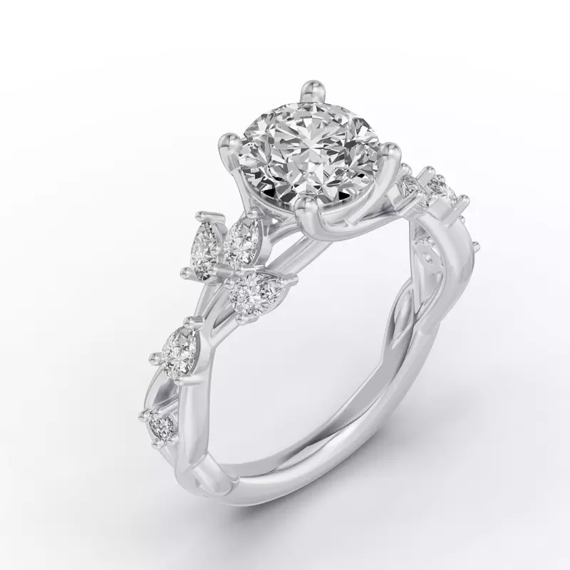 Platinum Botanical Twist Engagement Ring