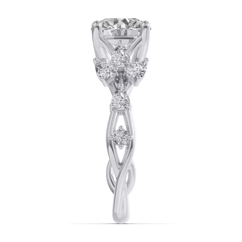 Platinum Botanical Twist Engagement Ring