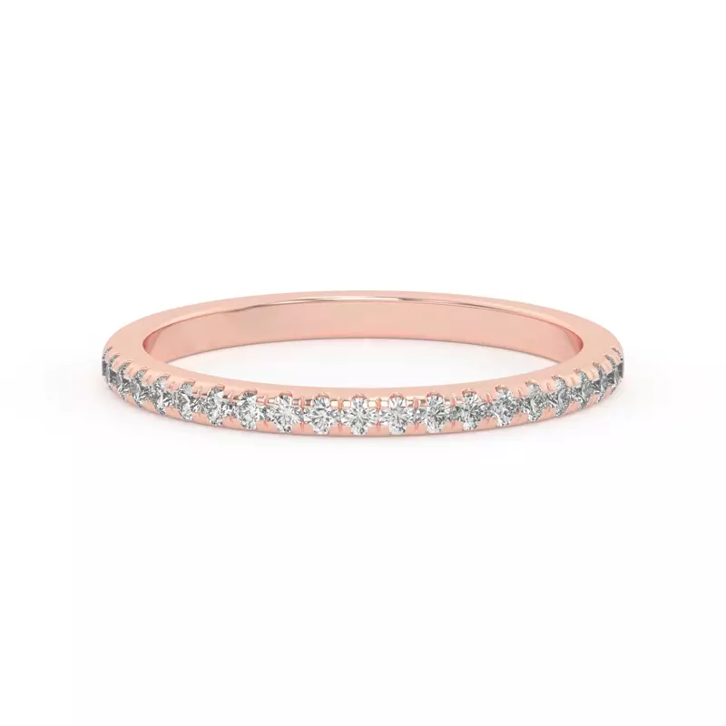 14K Rose Gold Marigold Pavé Band