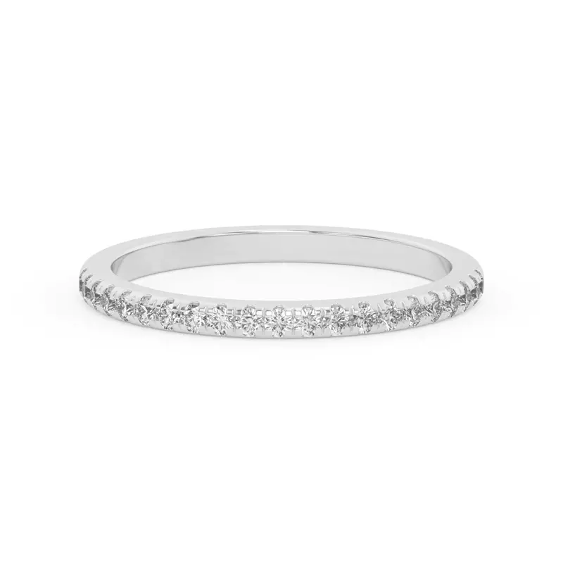 14K White Gold Marigold Pavé Band
