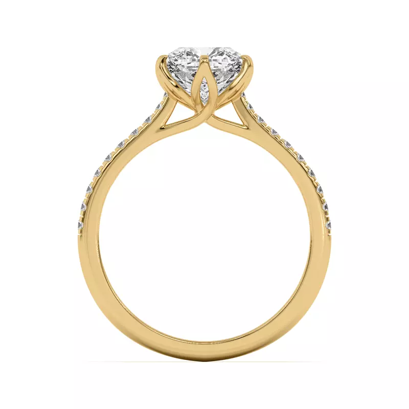 14K Yellow Gold Marigold Tulip Inspired 6 Prong Engagement Ring