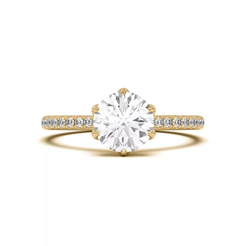 Hayden Curved Vine Diamond Engagement Ring - 14K White Gold