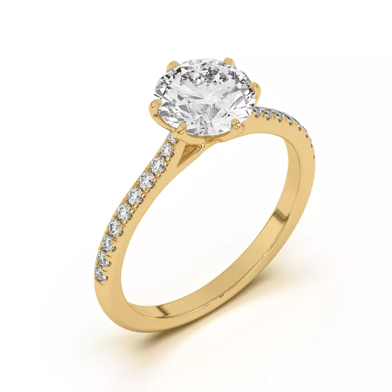 Hayden Curved Vine Diamond Engagement Ring - 14K White Gold