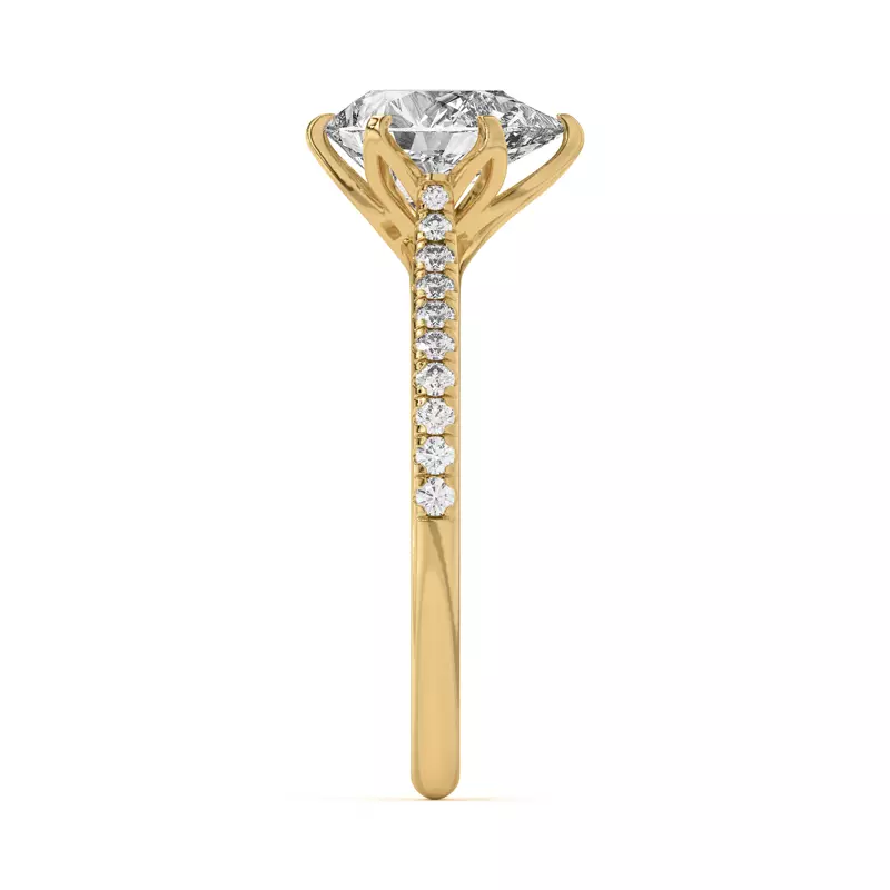 14K Yellow Gold Marigold Tulip Inspired 6 Prong Engagement Ring
