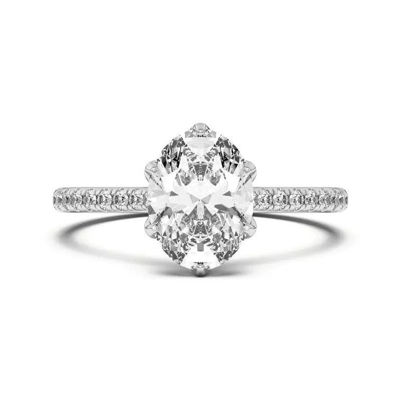 Platinum Marigold Tulip Inspired 6 Prong Engagement Ring
