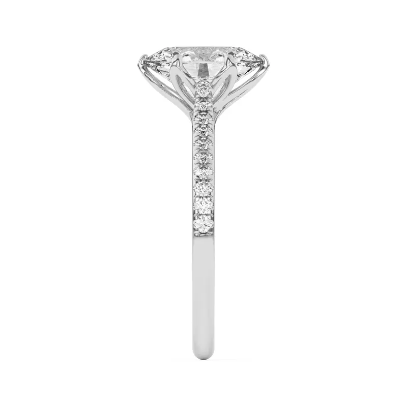 Platinum Marigold Tulip Inspired 6 Prong Engagement Ring