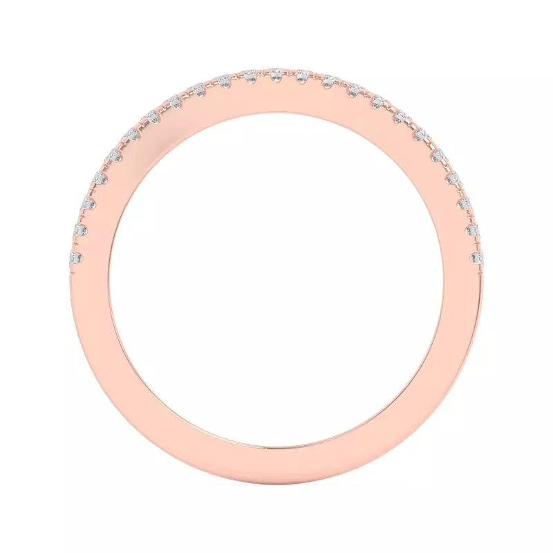 14K Rose Gold Farrah Curved Pavé Band