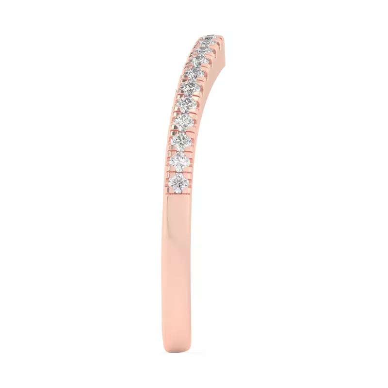 14K Rose Gold Farrah Curved Pavé Band