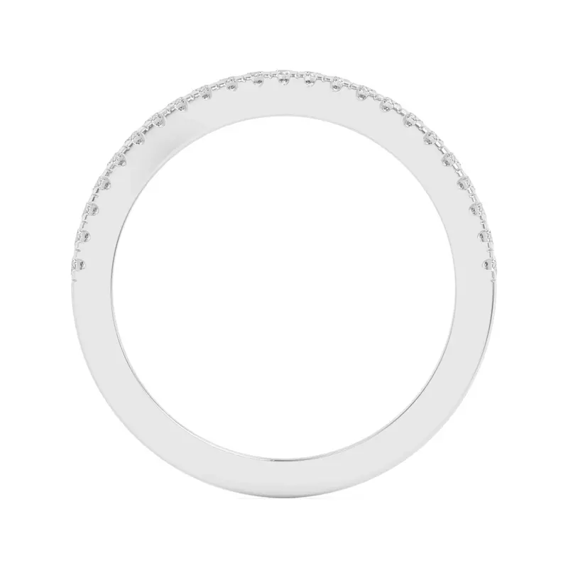 14K White Gold Farrah Curved Pavé Band