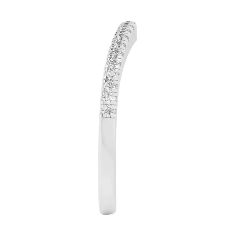14K White Gold Farrah Curved Pavé Band
