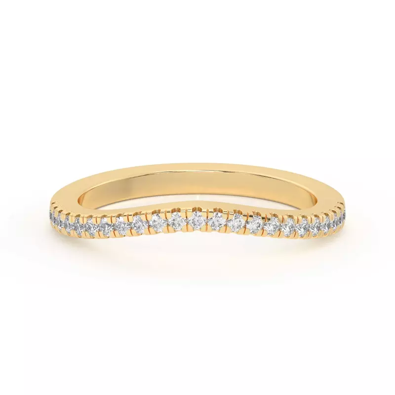 18K Yellow Gold Farrah Curved Pavé Band
