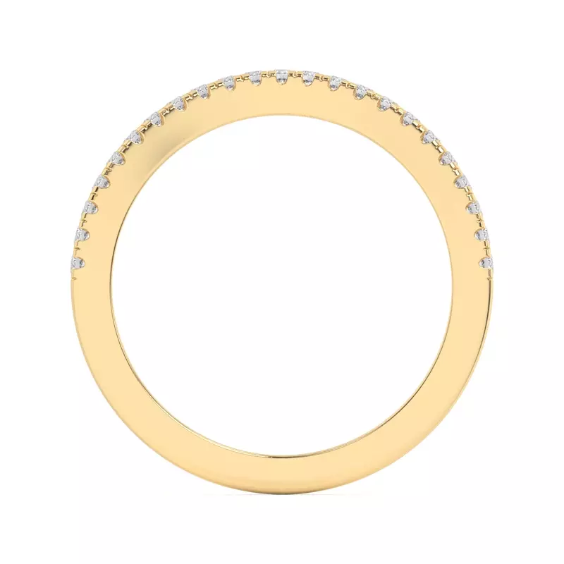 18K Yellow Gold Farrah Curved Pavé Band