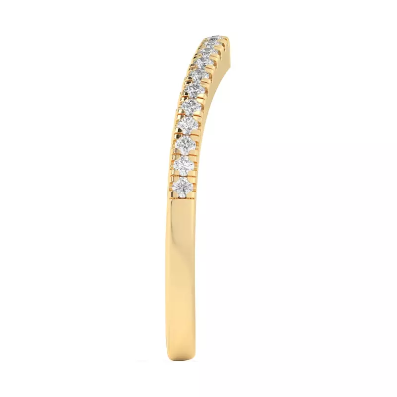18K Yellow Gold Farrah Curved Pavé Band