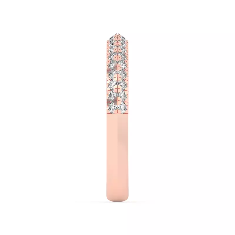 14K Rose Gold Karen Knife-Edge Pavé Band