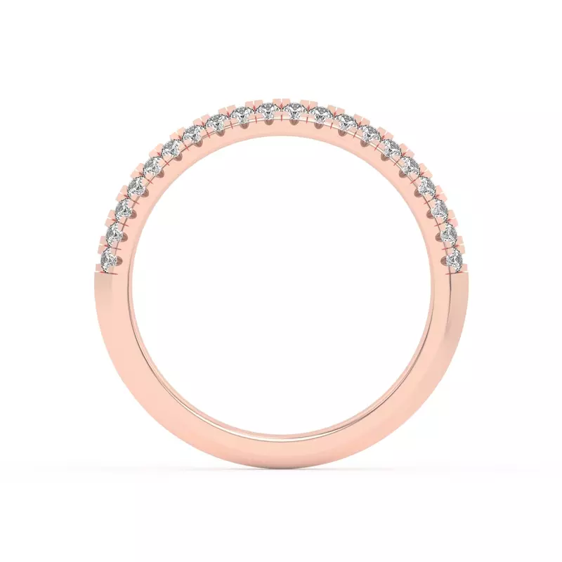 14K Rose Gold Karen Knife-Edge Pavé Band