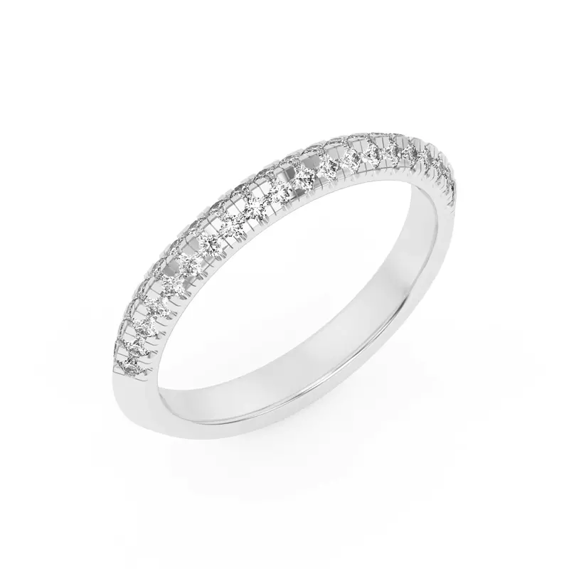 14K White Gold Karen Knife-Edge Pavé Band