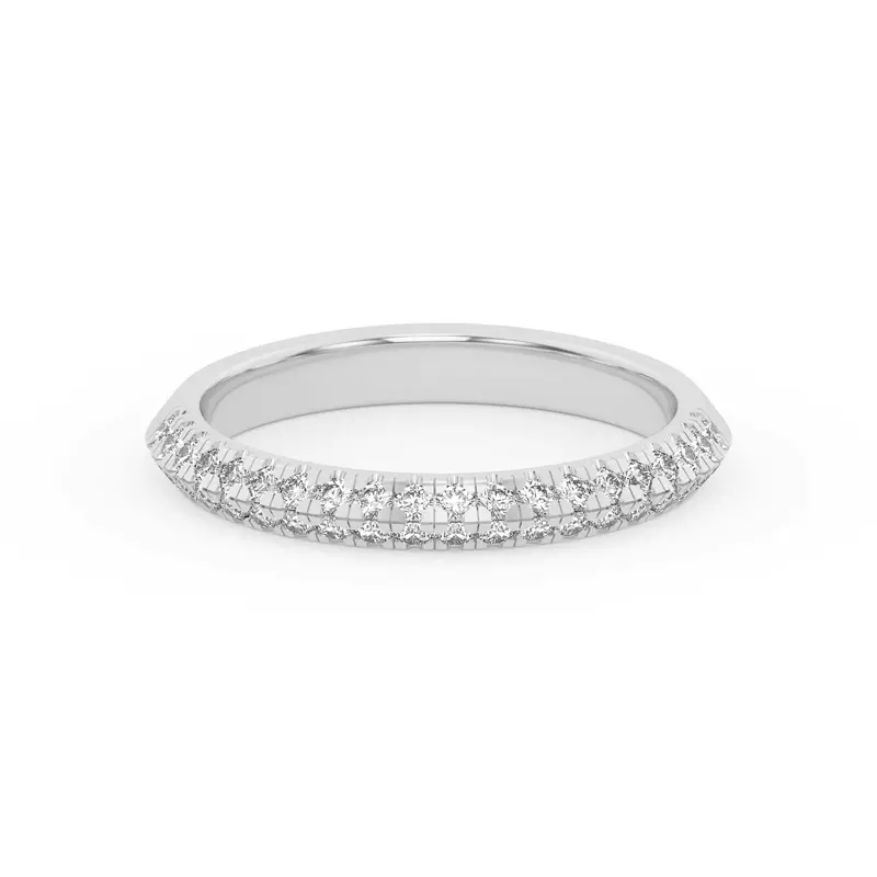 14K White Gold Karen Knife-Edge Pavé Band