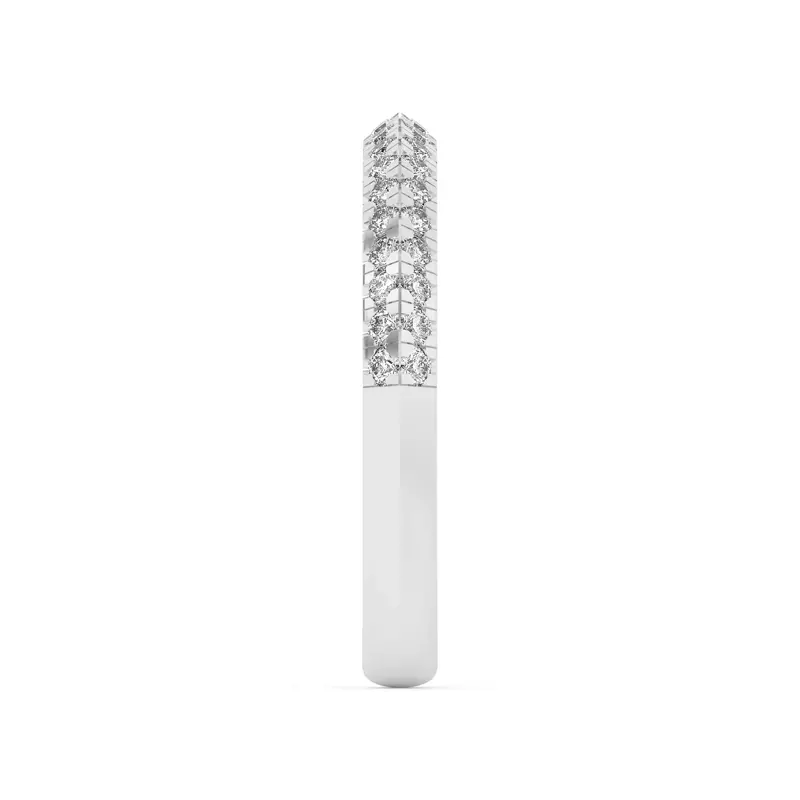 14K White Gold Karen Knife-Edge Pavé Band
