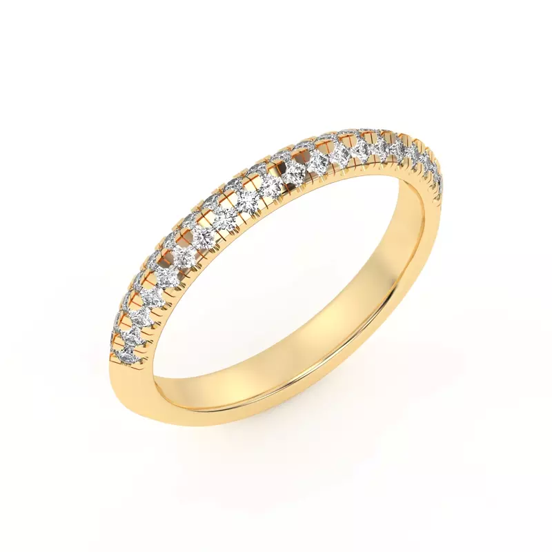 14K Yellow Gold Karen Knife-Edge Pavé Band